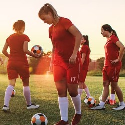 Women playing football